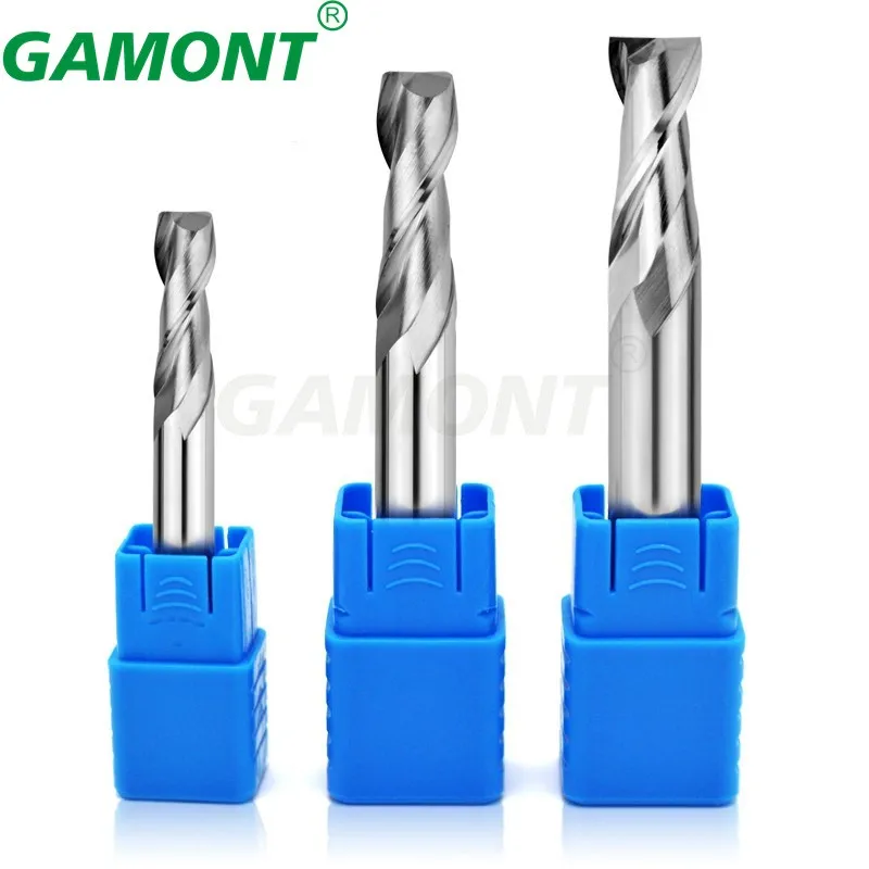 GAMONT HRC50 2-Flute Tungsten Steel Carbide Milling Cutter CNC Machinery Maching For Aluminium Special Flat Endmill Tools