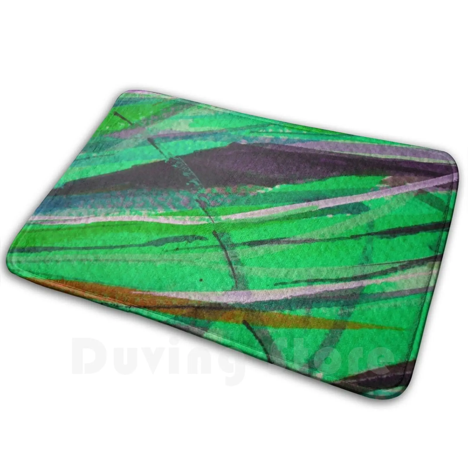 Abstract Grass 1 Digitally Enhanced 4 Carpet Mat Rug Cushion Soft Non-Slip Green Bright Green Abstract Abstracted