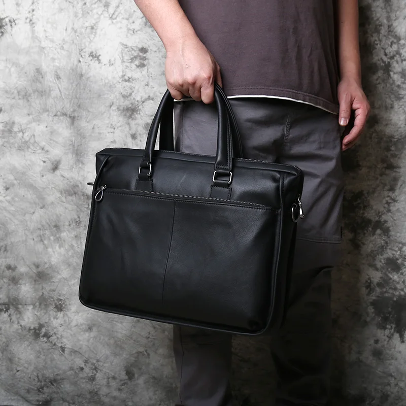 NZPJ Männer Echte Leder Business Handtasche Top Schicht Rindsleder Kreuz Abschnitt Büro Computer Tasche Schulter Messenger Aktentasche – Detail 4