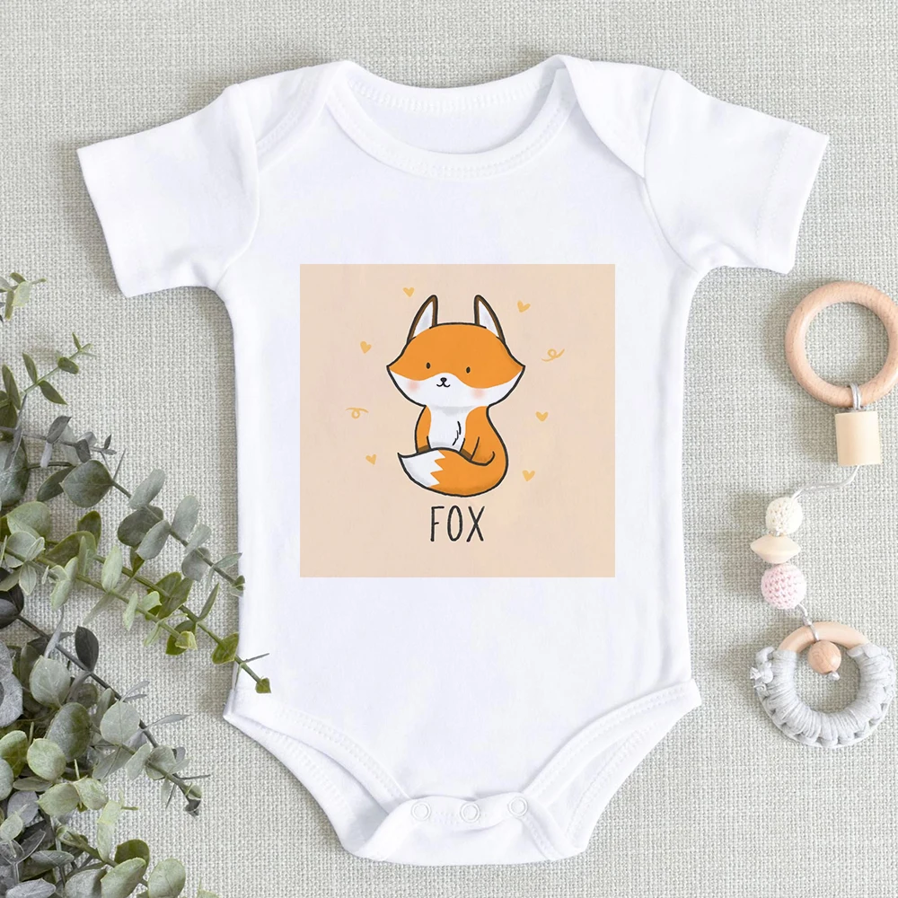 

Cute Animal Fox Print Cartoon Baby Bodysuits Fashion Trend Newborn Girl Clothes 0-24 Months Comfy All-match Infant Onesies