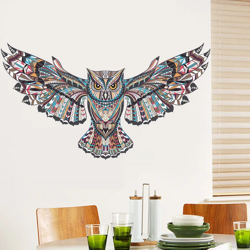 Nursery Room kids Decor Wall Decals Wall Stickers Self Adhesive Decor 3D Birds Flying Animals PVC Removable Colorful Owl Mural