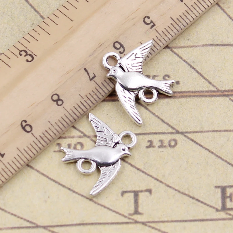 20 sztuk Charms jaskółka złącze ptak Link 21x1 7mm tybetański brąz kolor srebrny wisiorki antyczna biżuteria Making DIY Handmade Craft