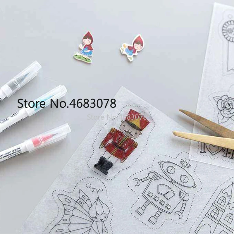10Pcs A4 Inkjet Printing Shrinks film Plastic Sheet DIY Creative decorating printable shrink films 0.3mm thickness Two sided pri