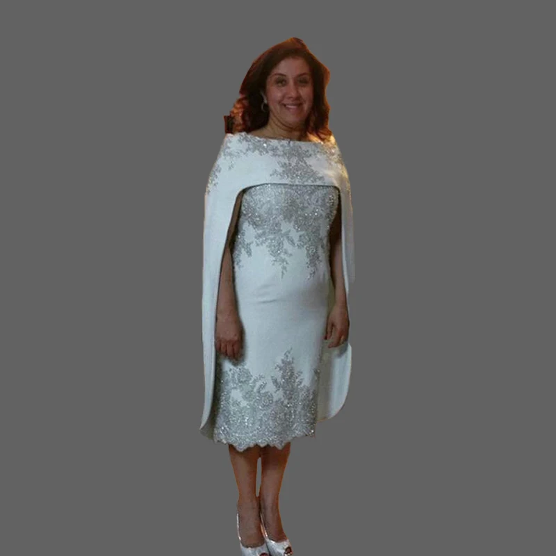 Vestido elegante para madre de la novia, traje Formal con apliques y capa para novio, madrina, noche, boda, fiesta, invitados, gran oferta, 2024