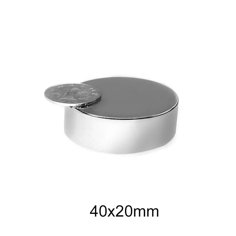 1/2PCS 40x20 Thick Neodymium magnet 40x20mm Big Super strong round magnet Rare Earth NdFeb permanent powerful magnet 40*20