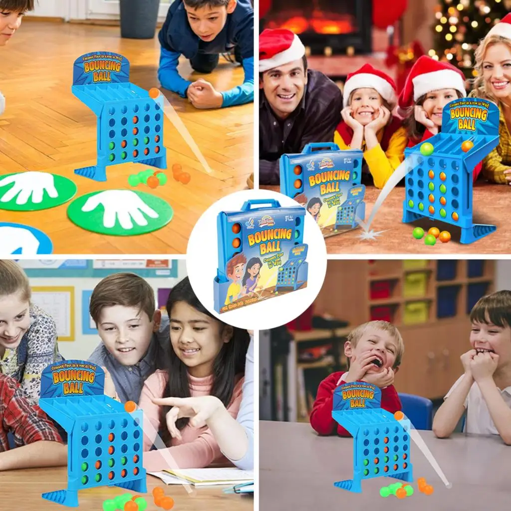 ZK30 mainan edukasi anak-anak, 4 jepretan papan sambung, permainan keluarga Game Natal, mainan edukasi, permainan menembak jari