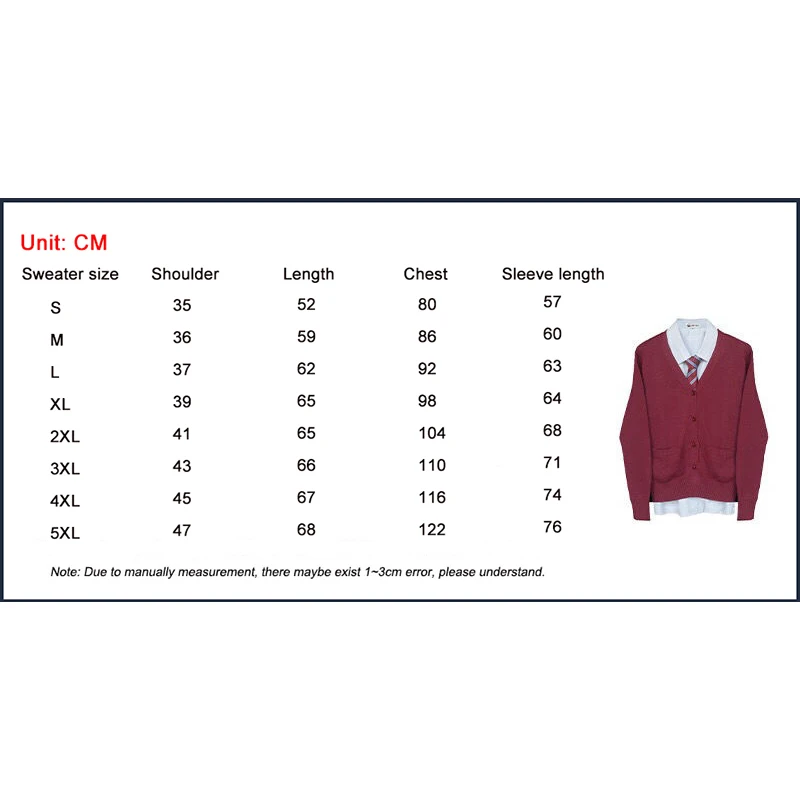 New Japanese Preppy Style Knitted Sweater Women Red Sexy JK Uniform Coat Pocket Cotton Students Girls School Cardigan Jacket 5XL