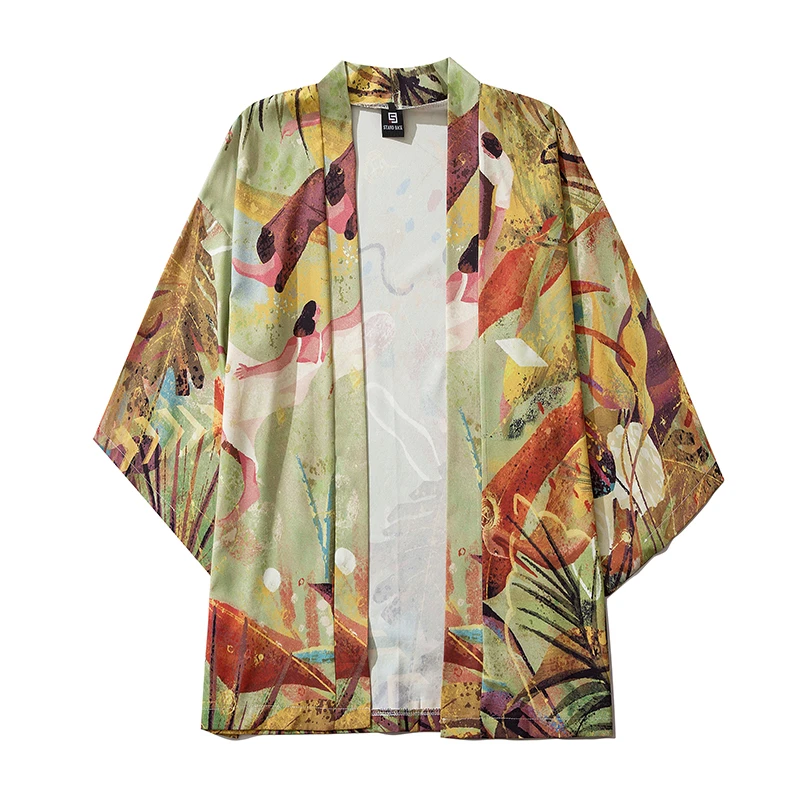 Vintage Clothing Traditional Mural Japanese Kimonos Men Women Thin Tops Casual Coat Summer Jacket Cardigan Streetwear Yukata