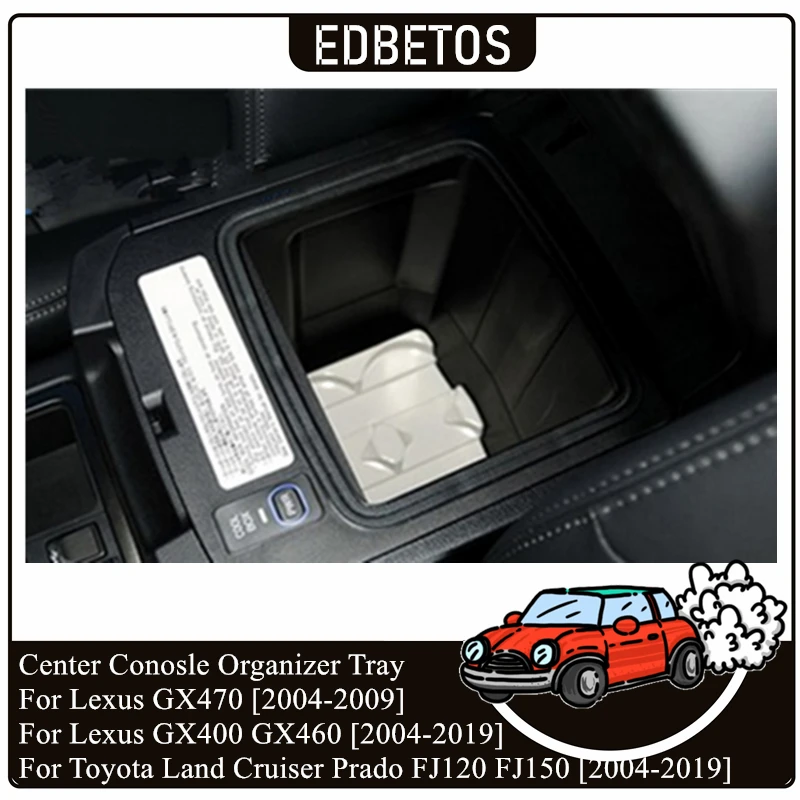 Armrest Storage Box Container For Toyota Land Cruiser Prado FJ120 FJ150 and Lexus GX470 GX400 GX460 Auto Accessories