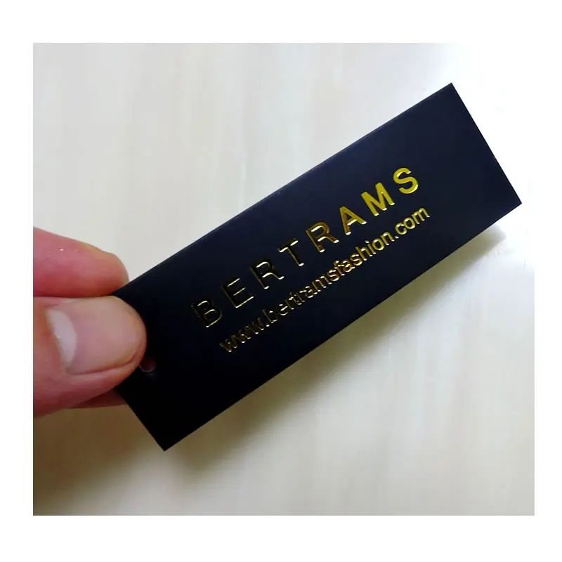 

Custom Printed Gold Hot Stamping Paper Gift Logo Swing Hang Tag Label