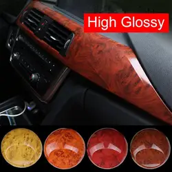 Universal Car Film Decor Creative Smooth Car Stickers Wood Grain Interior Trim Cover Car Film Decor