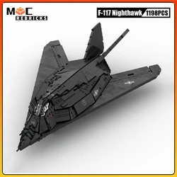 WW2 Blocks Military F-117 Nighthawk Fighter MOC Building Block Loadable Figures Soldiers Bricks Kit Toys for Children Gift