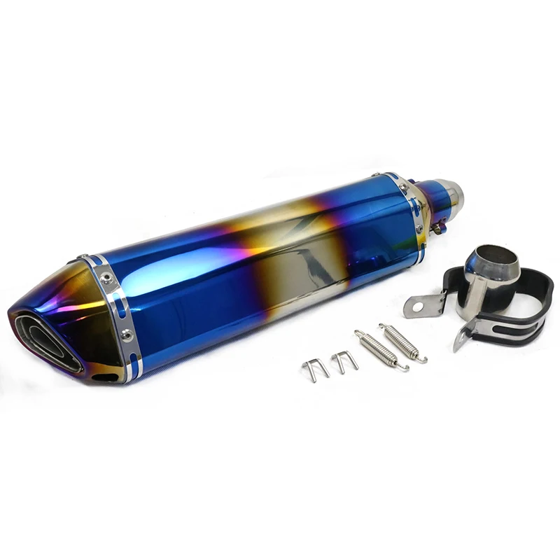 470mm Long Motorcycle 51MM Exhaust Pipe With Muffler Moto Bike Pot Escape For Dukati 696 848 tmax 500 530 crf 230 vespa nc750x