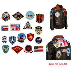 17pcs/lot Top Gun 2 Theme DIY Logo Cloth Made Sewing Badges Leather Personalized Jacket Accessories Delicate Embroidery Logos