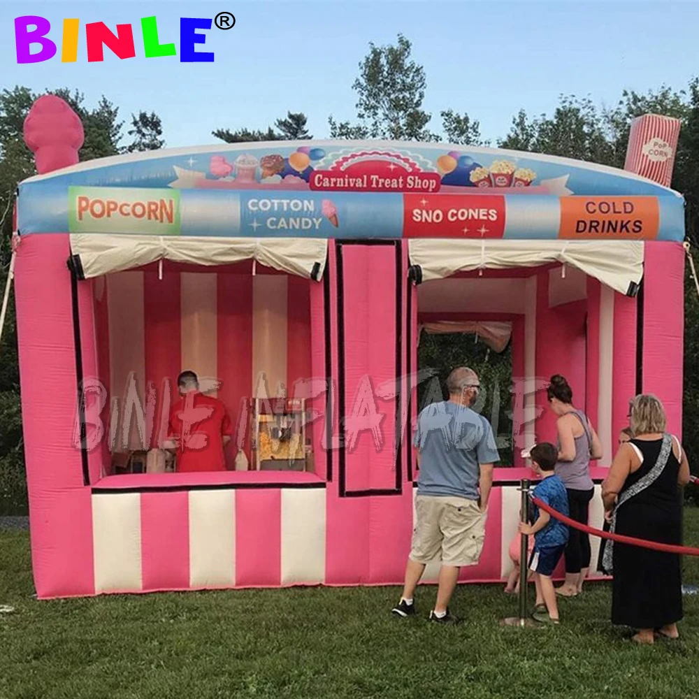 

Advertising portable 6m inflatable carnival treat shop with multiple sales windows,concession booth stand/stall station rentals