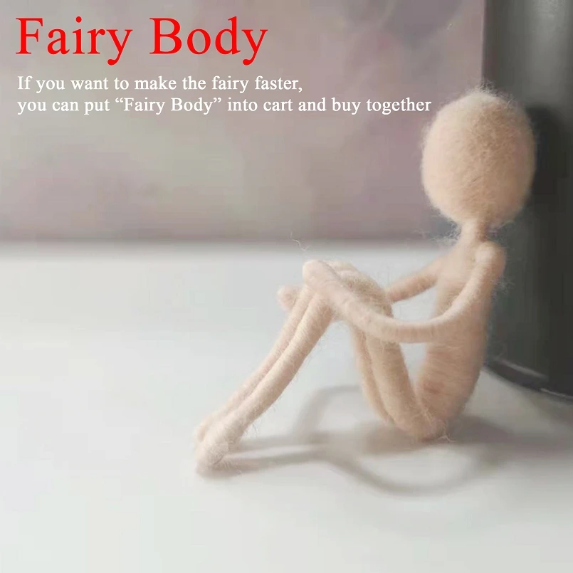 Fairy Body for Fairy Felting Kit for Beginners, Fairy Felting Accessories, Height 6in/15cm