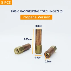 5PCS H01-5 Gas Brazing Torch Nozzle Oxygen Propane  Liquified Gas for Steel Copper Aluminum Solder Welding Torch