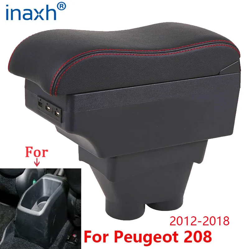 Für Peugeot 208 Armlehnenbox Aufbewahrungsbox Autohalter Aschenbecher Innenzubehör Nachrüstteile Gebogene Oberfläche 2012–2018