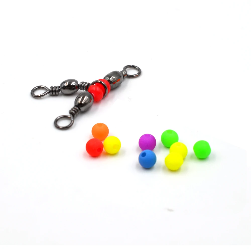 MNFT 200Pcs/Pack Carp Fishing Rig Beads Lure Spinners Sabiki  DIY  4mm 5mm 6mm Multiple Color Plastic Beads Stops