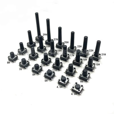 25PCS 4Pin 6*6 Micro Tact Push Button Switches SMD 6x6x4.3/4.5/55/6/7/8/9/10/12/13MM SMT Tactile Tact switch