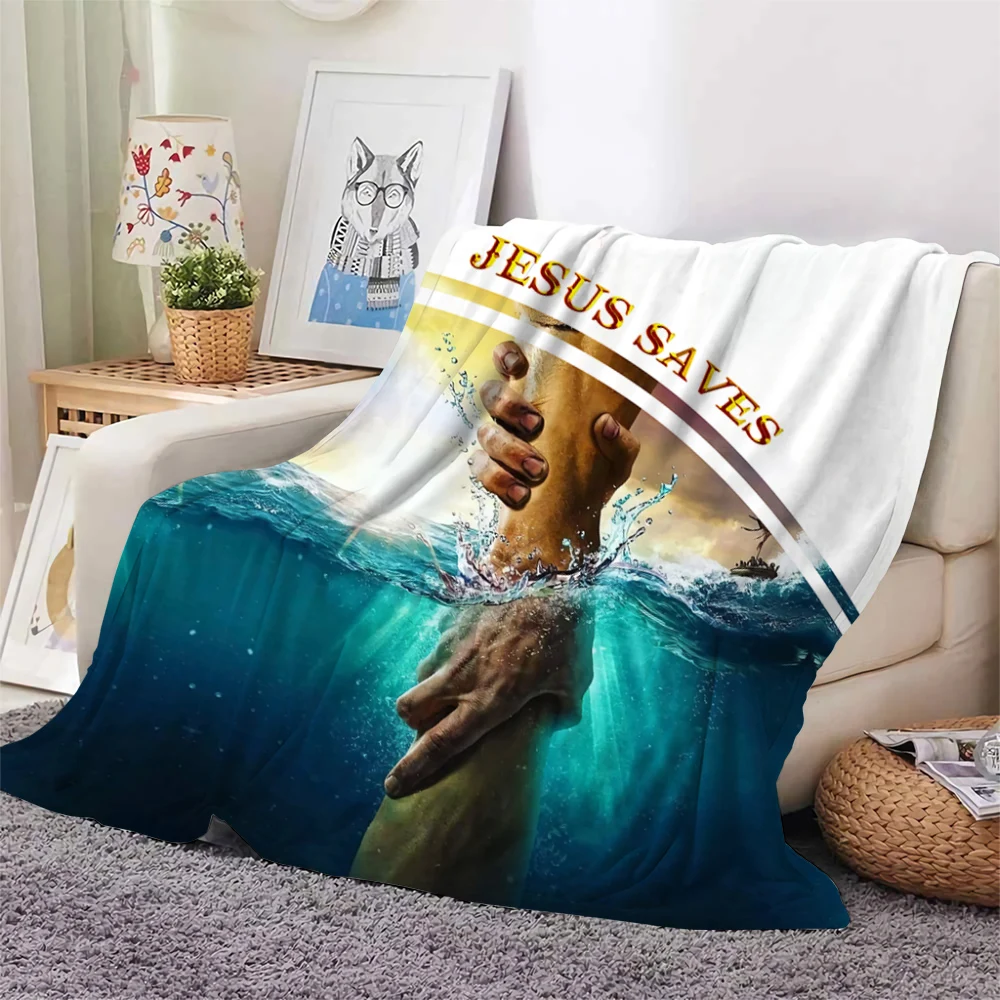 CLOOCL Jesus Saves and Medieval Knights Templar Blanket 3D Print Flannel Blankets for Beds Teenager Home Decoration Sofa Bedding