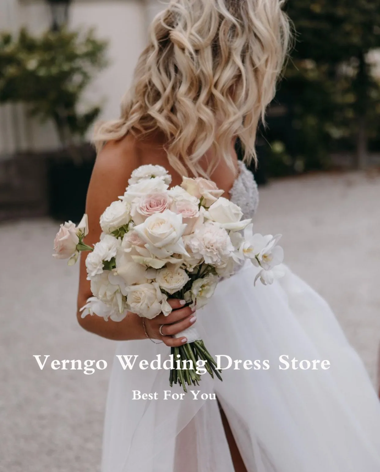 Verngo moderno uma linha tule vestido de casamento querida renda applique 3d flores fenda lateral sexy país vestidos de noiva mais tamanho