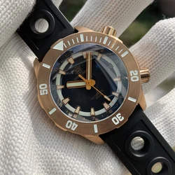 STEELDIVE New Arrival Bronze Mechanical Watch SD1950S Two Crowns Unique Desgin 3000M Waterproof Deep Sea Men's Diving Watch Vent