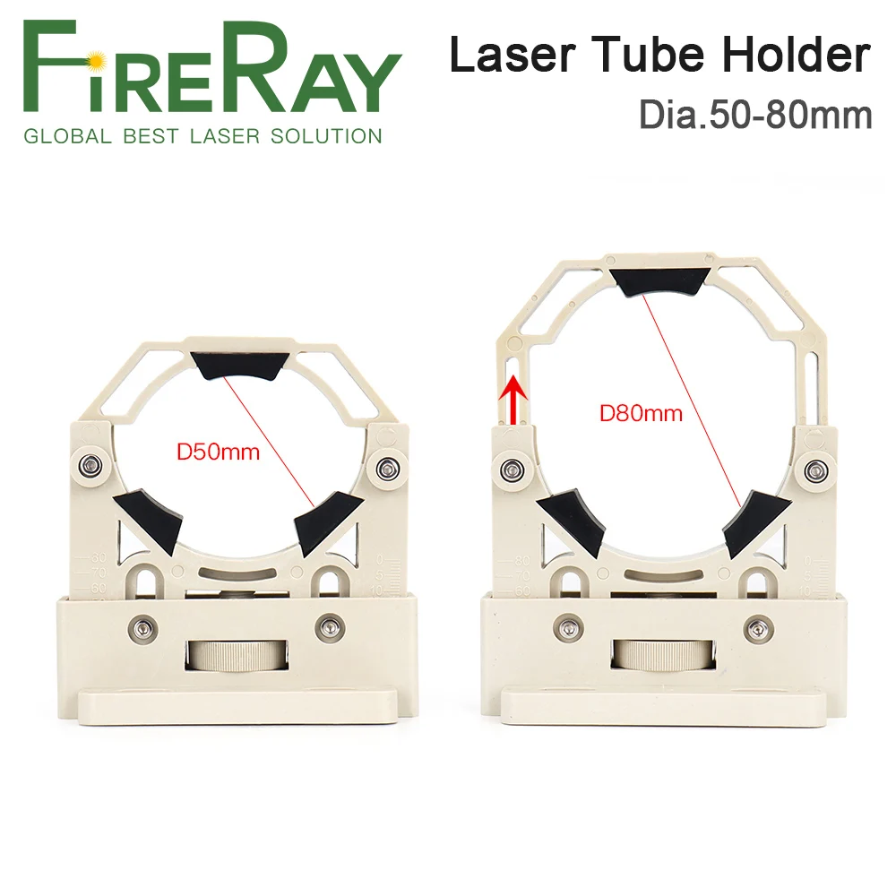 FireRay Dia. 50-80mm Co2 Laser Tube Holder Support Mount Flexible Plastic for 50-180W Co2 Laser Engraving and Cutting Machine