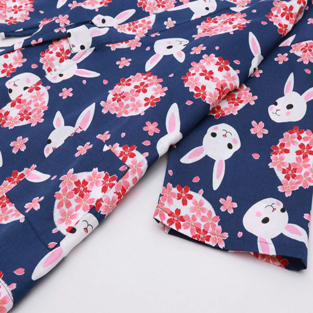 Japanese Cotton Gauze Pajamas Set For Female Kimono Sleepwear Spring and Autumn Sweat Steamed Home Suit