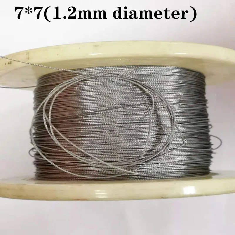 10M 7*7 Different 304 Stainless Steel Rope wire rope Clothesline Soft Fishing Lifting Cable