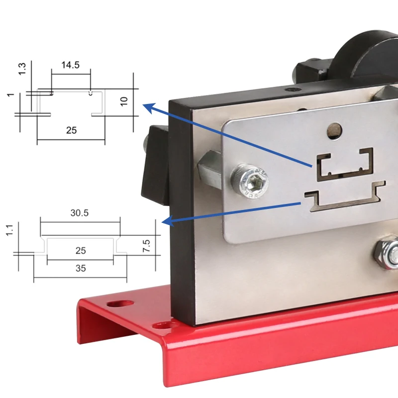 

multifuntional din rail cutter, R210OR cutting 2 kinds of din rail, easy cut with measure gauge