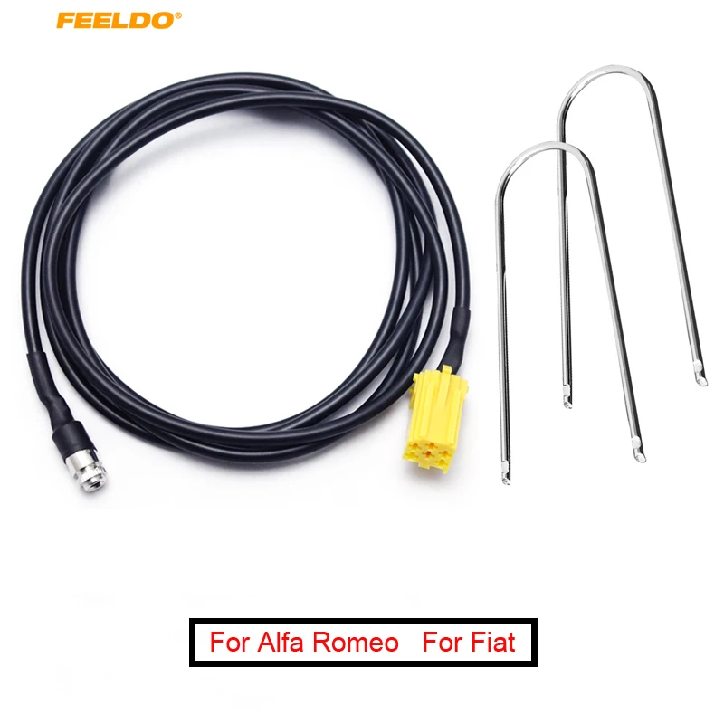 FEELDO 10Set Car ISO 6Pin to 3.5MM Jack Stereo Audio Aux Cable Adapter For Fiat Grande Punto Alfa 159 with 2pcs Key Tools #5734