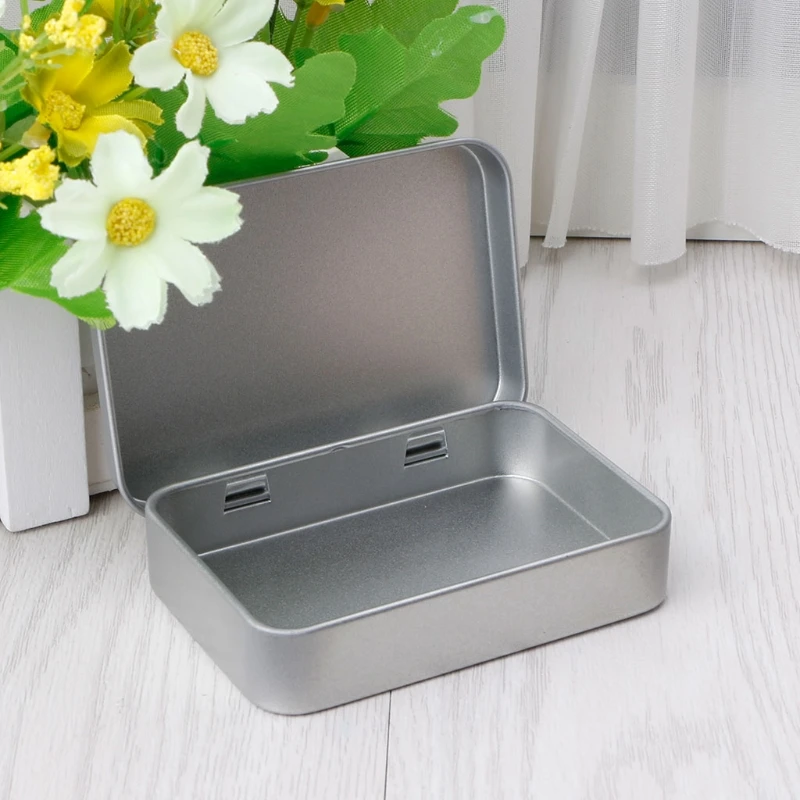 Small Metal Tin Silver Flip Storage Box Case Organizer For Money Coin Candy Key 