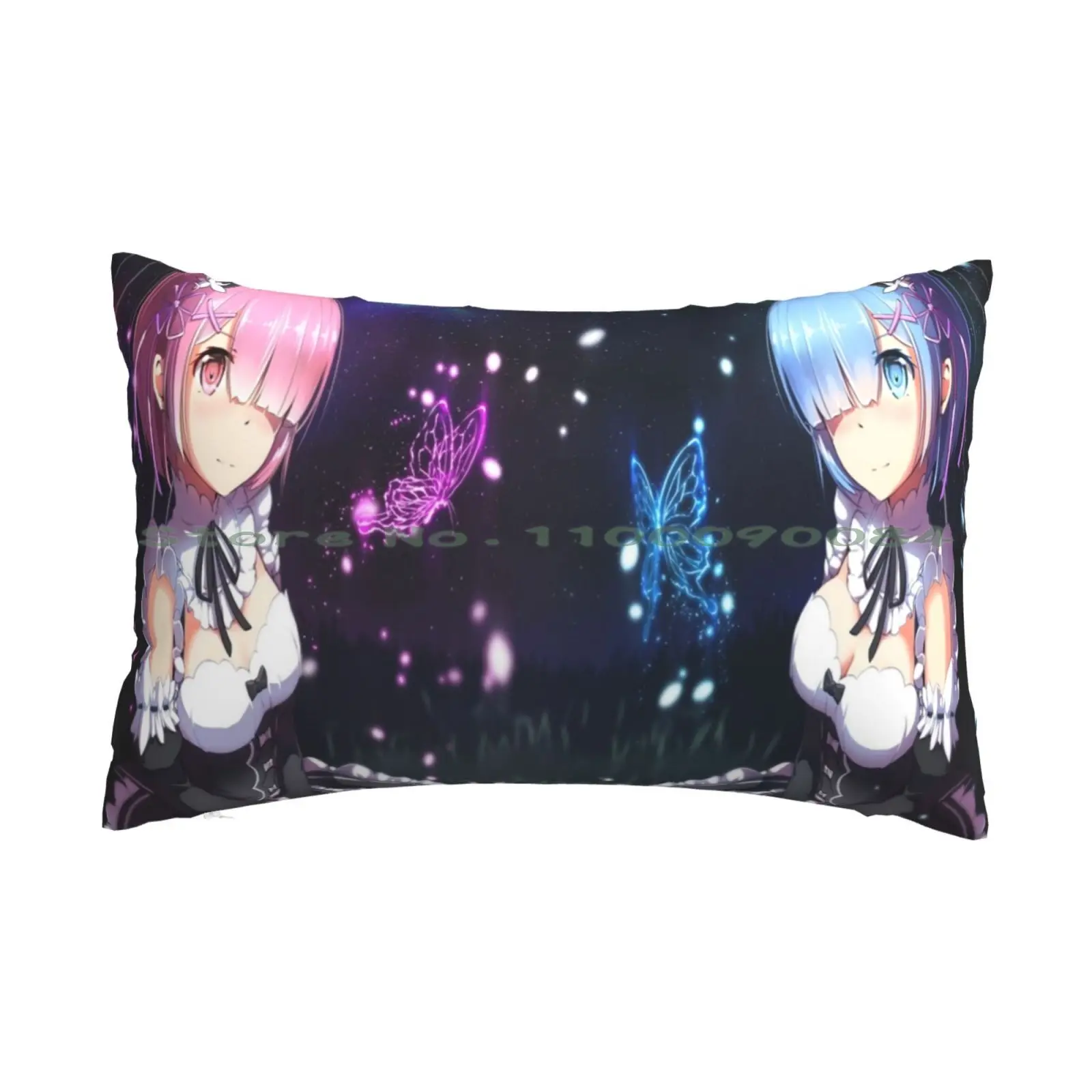 Re Zero Rem And Ram Pillow Case 20x30 50*75 Sofa Bedroom Moto Panigale Motorsport Long Rectangle Pillowcover Home Outdoor