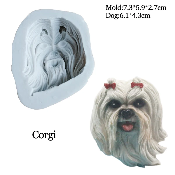 29 Styles Large Puppy Dog UV Resin Silicone Soap Face Mold Epoxy Icing Chocolate Sugar Cake Decorating Plaster Clay Mould C386