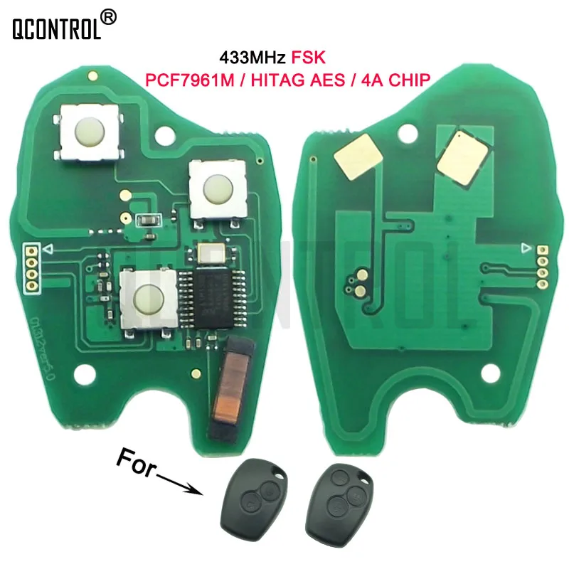 QCONTROL Car Remote Key Electronic Circuit Board for Renault Trafic  Logan Symbol Dacia Duster Sandero 2012 2013 2014 2015 2016