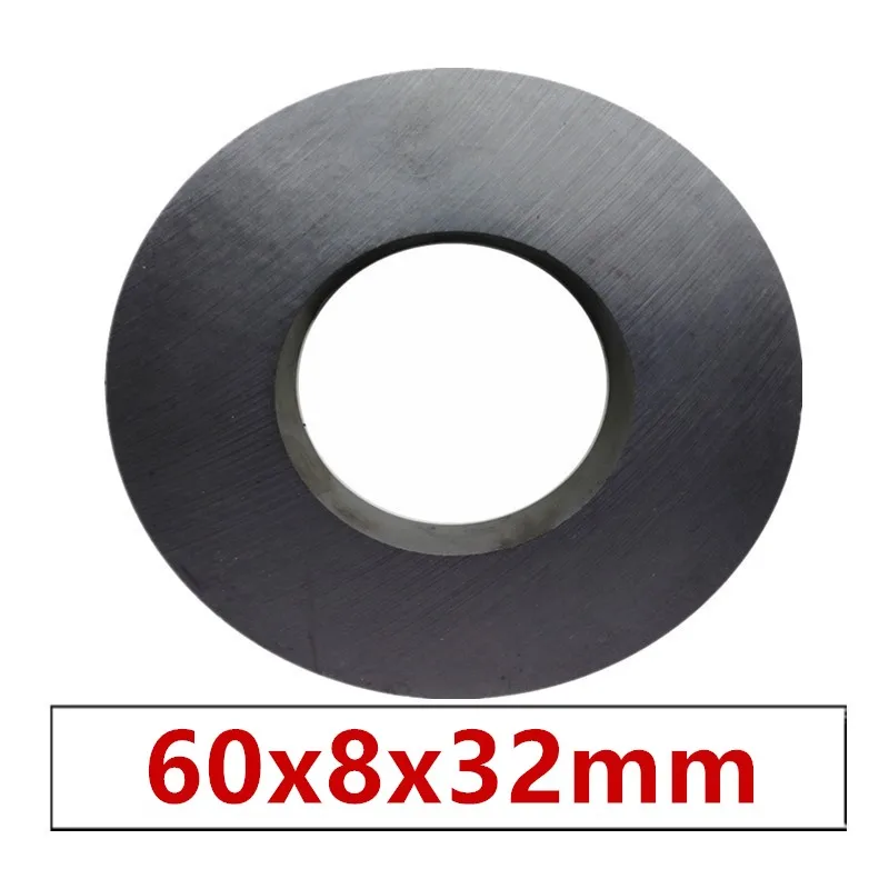 

5pcs/lot Ring Ferrite Magnet 60x8 mm Hole 32mm Permanent magnet 60mm x 8mm Black Round Speaker ceramic magnet 60*8 60-32x8mm