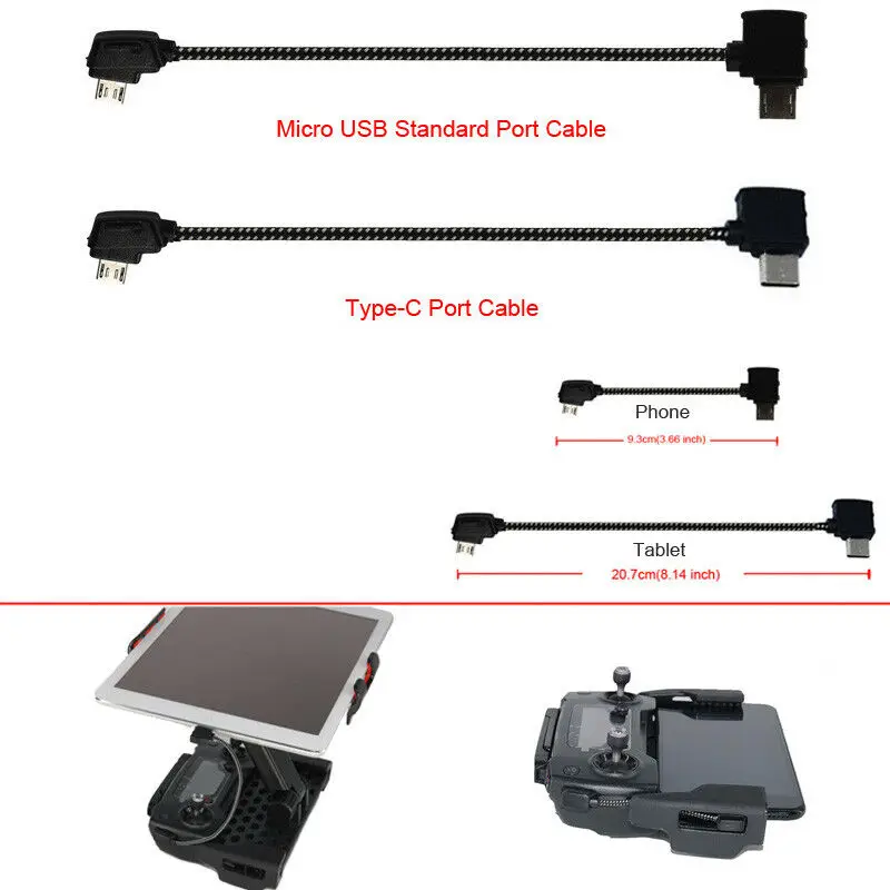 Type-C/Micro USB Date Cable Transmitter Controller To Tablet/Phone For DJI Mavic Pro/Mini/Pro2/Air Drone Remote Control