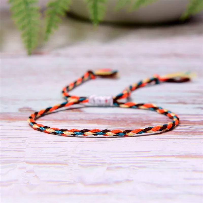 Tibetan Buddhist Handmade Color Cotton Rope Bracelet Lucky Friendship Thread Bracelets & Bangles For Women Men