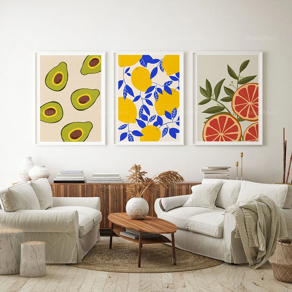 

Ensemble de 3 Wall Art Print / Kitchen Wall Decor / Fruits Print / Avocat Print / Orange Print / Lemon Print / Citrus Wall Art I