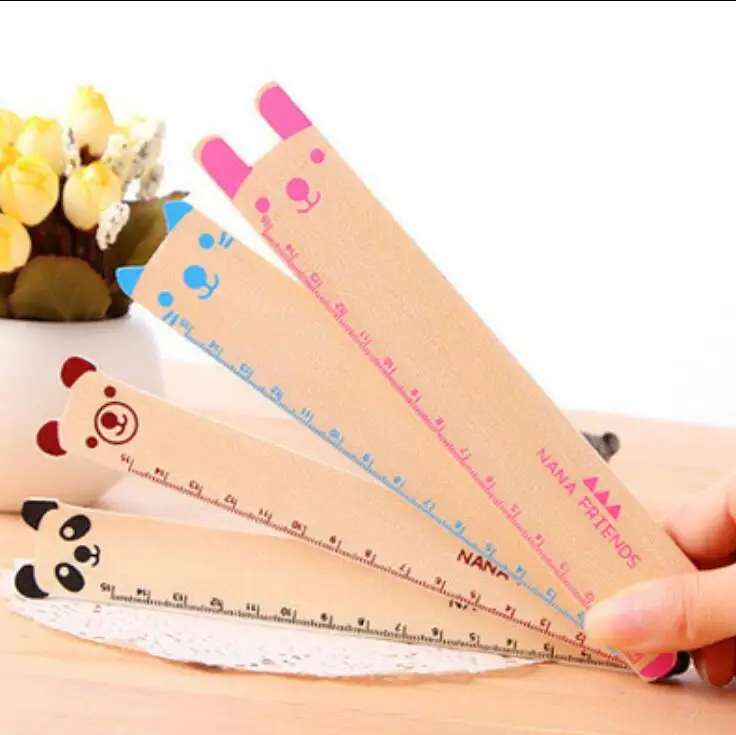 4pcs/lot lovely Animal design wooden Bookmarker Ruler Kids' Teenagers'  Kids Study Supplies book mark