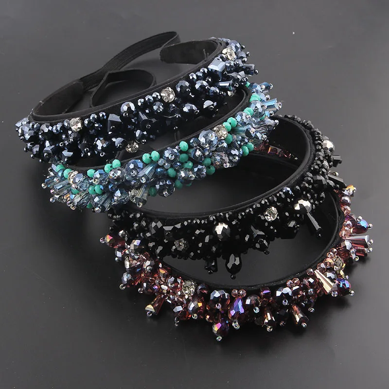 New Arrival Fashion Baroque Crystal Particles Headband Women Catwalk Gift Hair Accessories 894