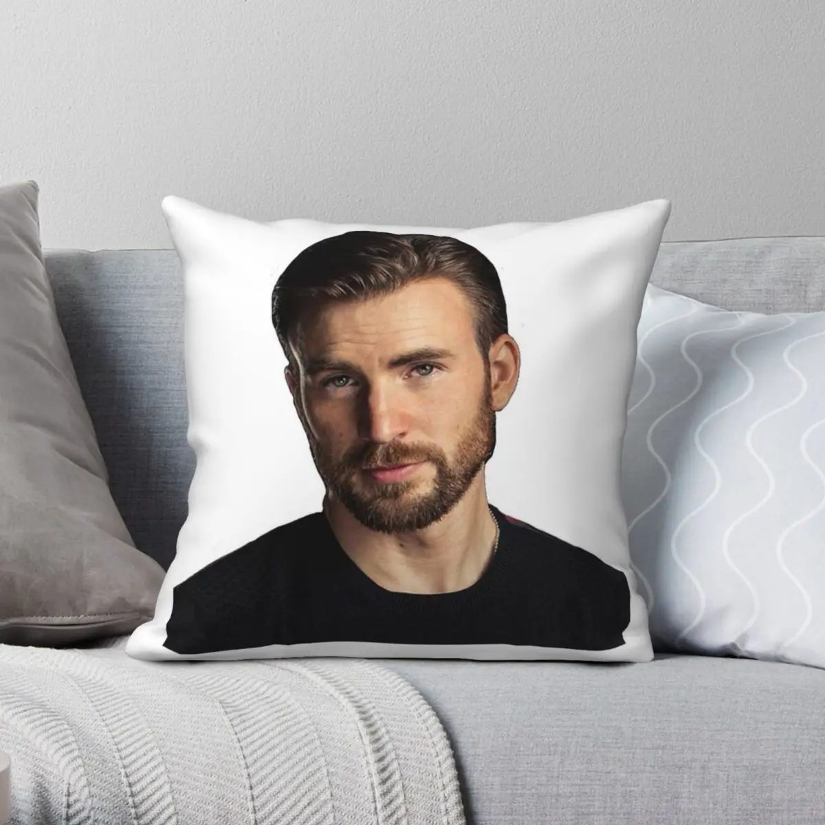 

Chris Evans Being Hot Square Pillowcase Polyester Linen Velvet Printed Zip Decor Pillow Case Sofa Cushion Case