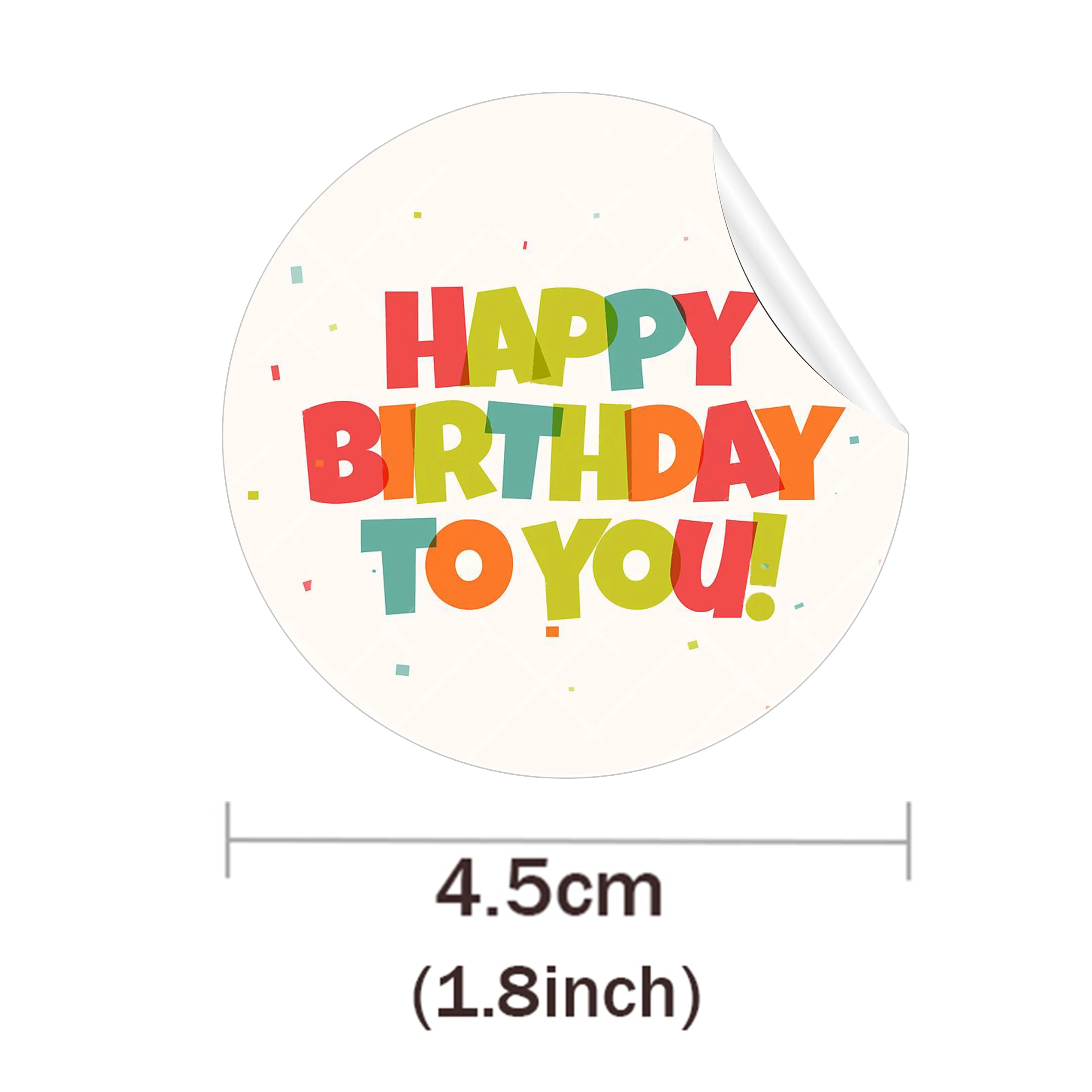 24/48Pcs Round Happy Birthday Party Label Stickers Baby Cake Baking Gift Packaging Box Self-Adhesive Waterproof Seal Stickers