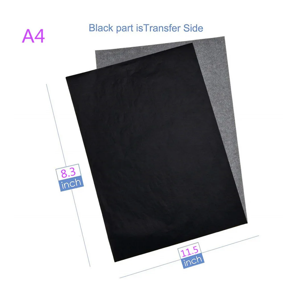 100pcs A4 Carbon Paper Black Legible Graphite Transfer Tracing Painting Reusable Art Surfaces Copy Paper