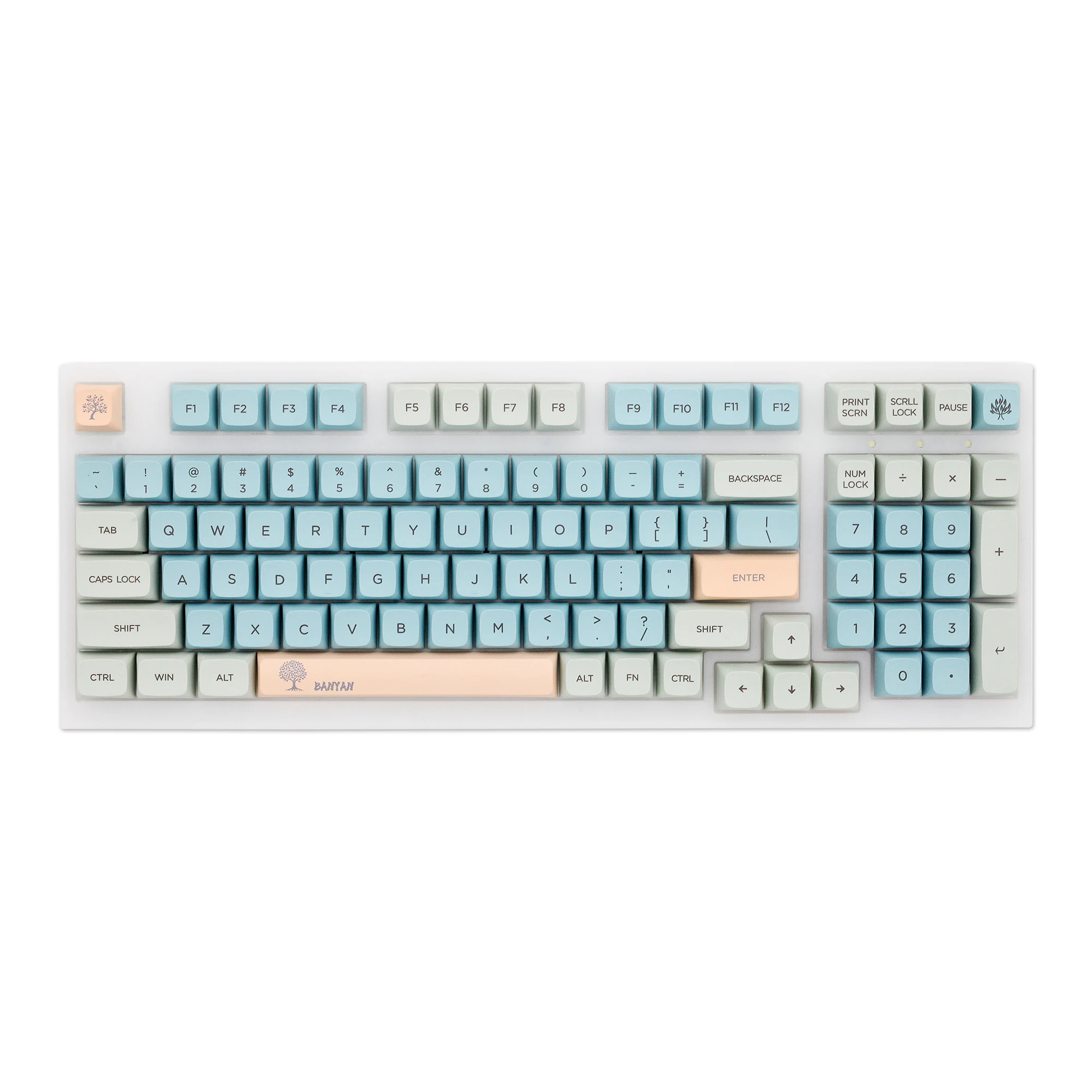 

XDA V2 Banyan Dye Sub Keycap Set thick PBT for keyboard gh60 poker 87 tkl 104 ansi xd64 bm60 xd68 xd84 xd96 Blue Grey