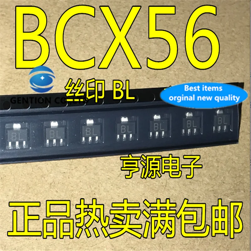 50Pcs  BCX56 BCX56-16 Silkscreen BL  SOT-89 in stock  100% new and original