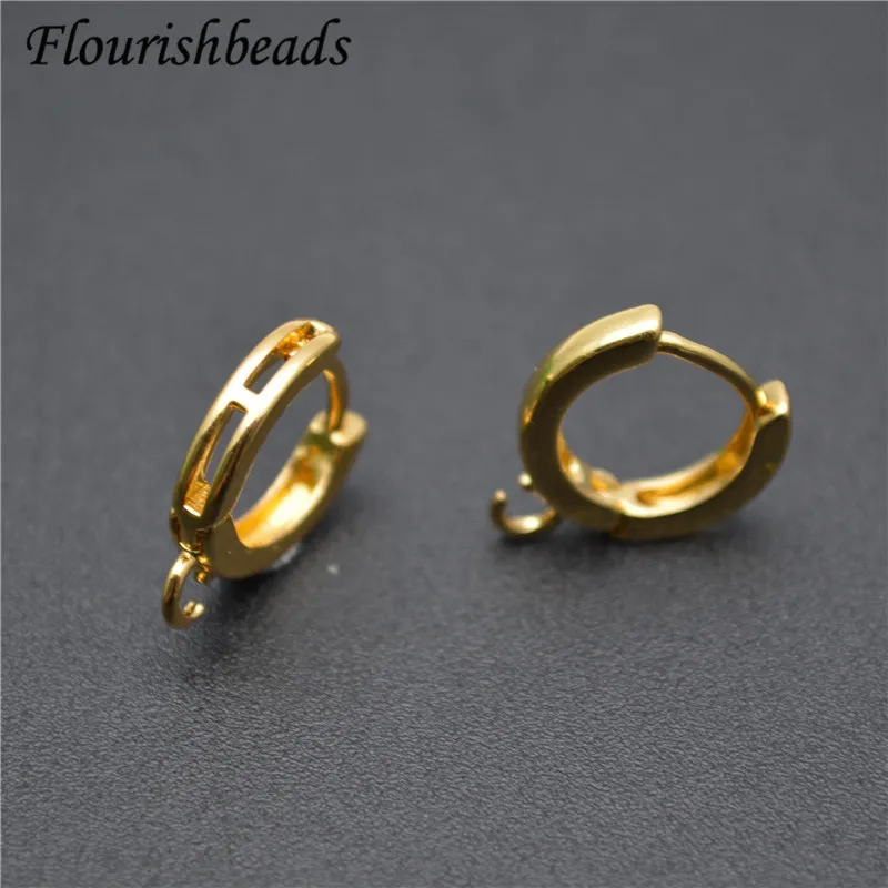 Real Gold Plated High Quality Anti-fading Round Shape Metal Earring Hooks Jewelry Findings