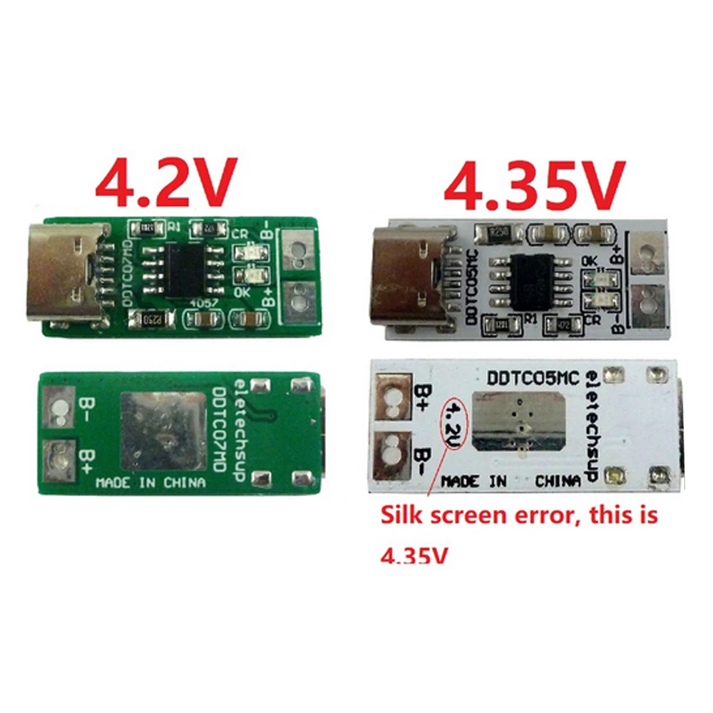 Type-C To 4.2V 4.35V Step-down Buck LiPo Polymer Li-Ion Charger for 3.7V 3.8V 18650 Lithium Battery