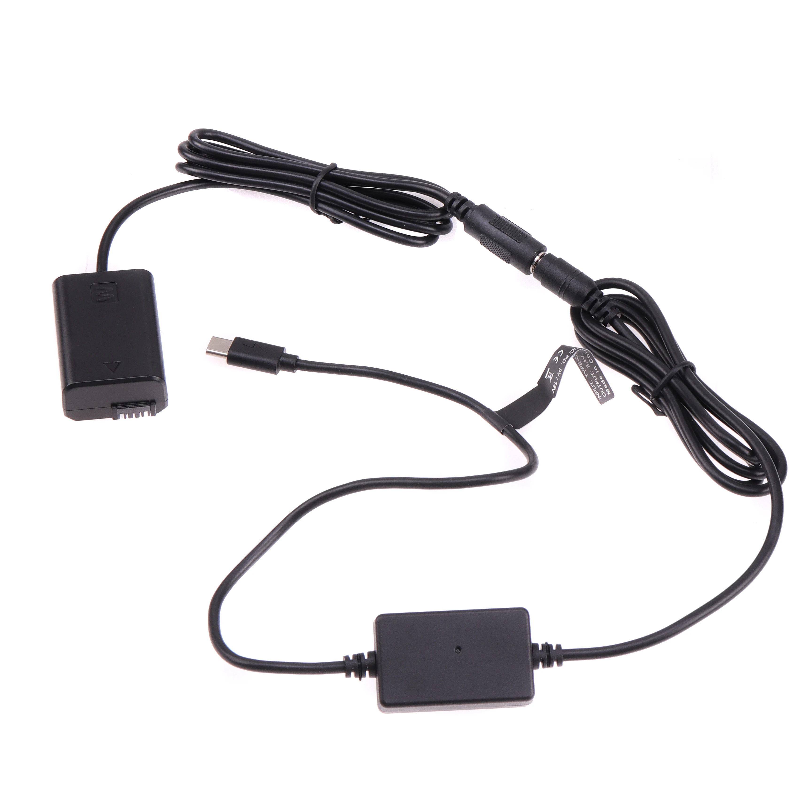 FOTGA NP-FW50 adaptateur de batterie factice alimentation avec câble TYPE-C pour Sony ZV-E10 A7 A7R A7S A7M A7II A7S2 A7M2 A7R2 A6500